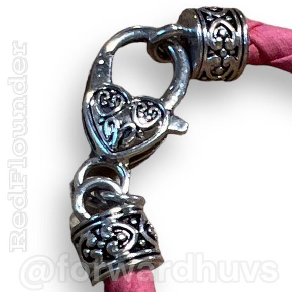 Bundle Sale 3 for $15 | Pink Braided Fabric Bracelet with Silver Tone Clasp - Picture 3 of 10